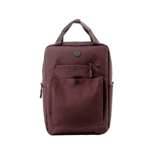 MORAL BAGS Budd Gizza ruksak 13", bordo smeđa, rPET najlon, pretinac za laptop do 13" i RFID zaštita