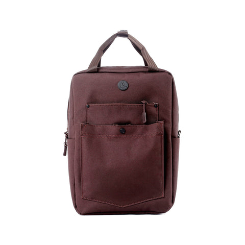 MORAL BAGS Budd Gizza ruksak 13", bordo smeđa, rPET najlon, pretinac za laptop do 13" i RFID zaštita