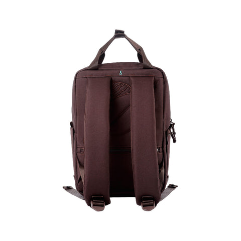 MORAL BAGS Budd Gizza ruksak 13", bordo smeđa, rPET najlon, podstavljene naramenice i skriveni džep sa zatvaračem, 25 x 15 x 35 cm