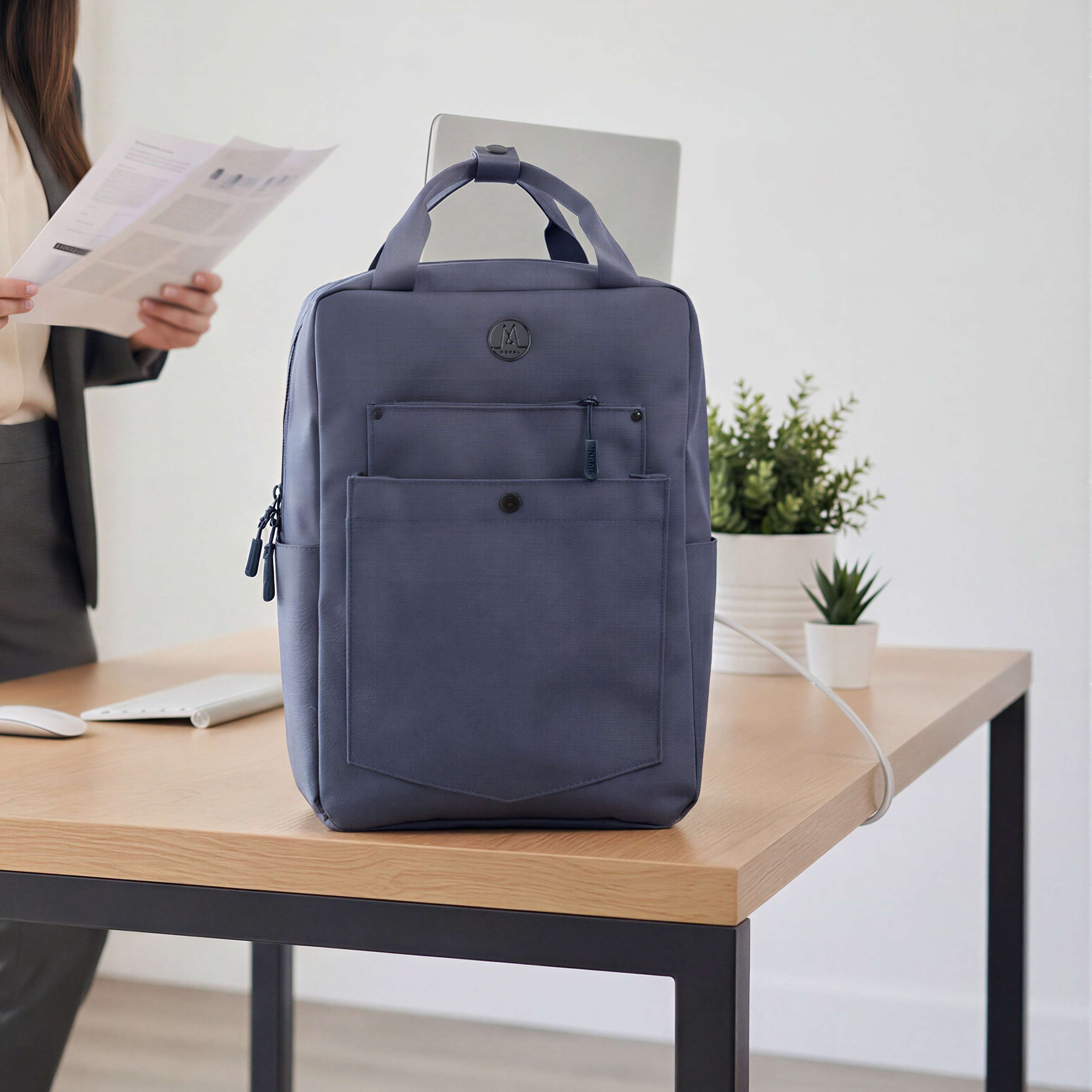 MORAL BAGS Budd Gizza ruksak 13", tamno plava, rPET najlon od 33 reciklirane boce, 17L