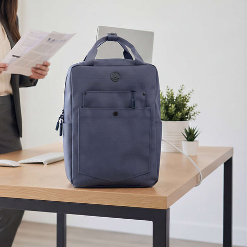 MORAL BAGS Budd Gizza ruksak 13", tamno plava, rPET najlon od 33 reciklirane boce, 17L