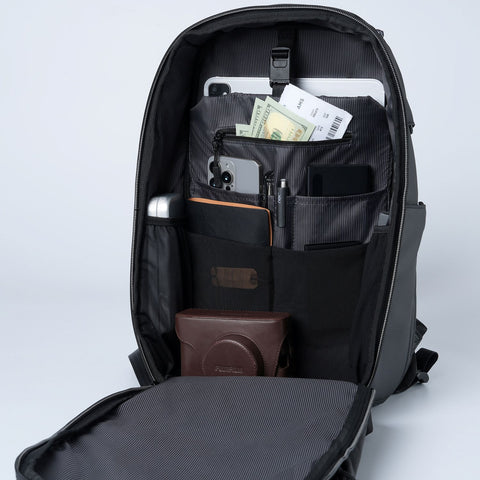 Ruksak MORAL BAGS Umago Ronin, crna, 4 pametna pretinca s mjestom za laptop, mobitel, putovnicu i fotoaparat