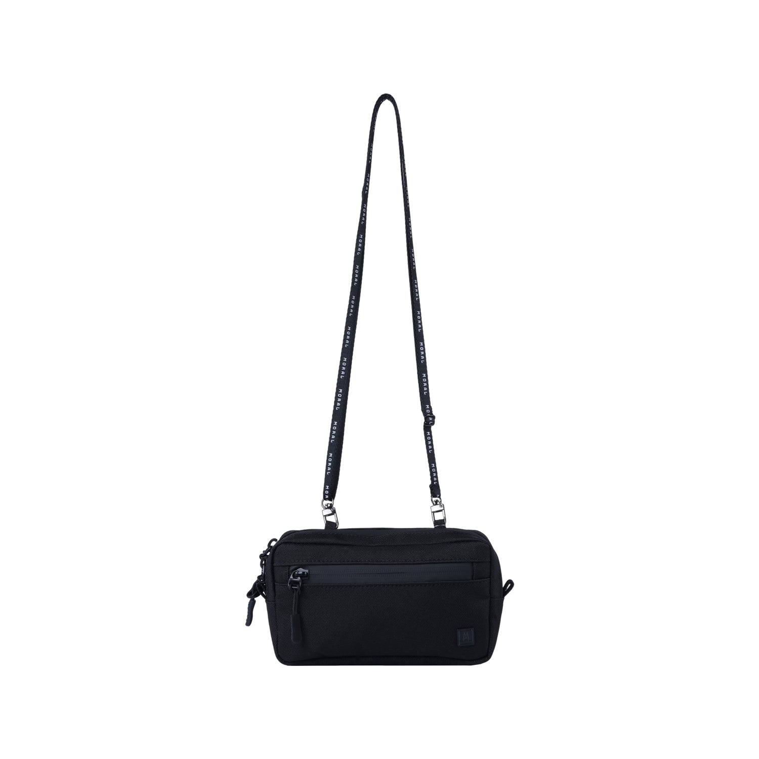 MORAL BAGS Napier torbica novčanik, crna, rPET tkanina RFID zaštita 18 x 11 cm