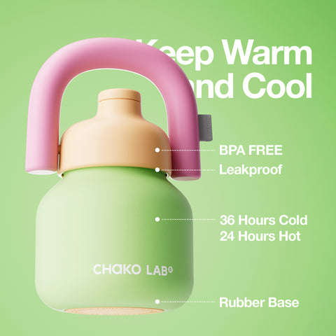 Chako Lab LinLin termos boca 1L, zelena, izolacija 36h hladno 24h toplo, bez BPA