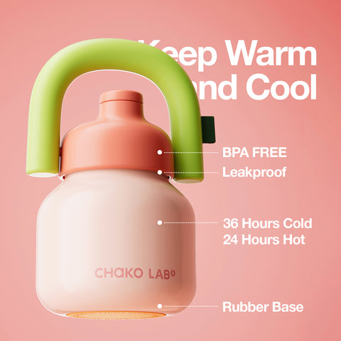 Chako Lab LinLin termos boca 1L, ružičasta, izolacija 36h hladno 24h toplo, bez BPA