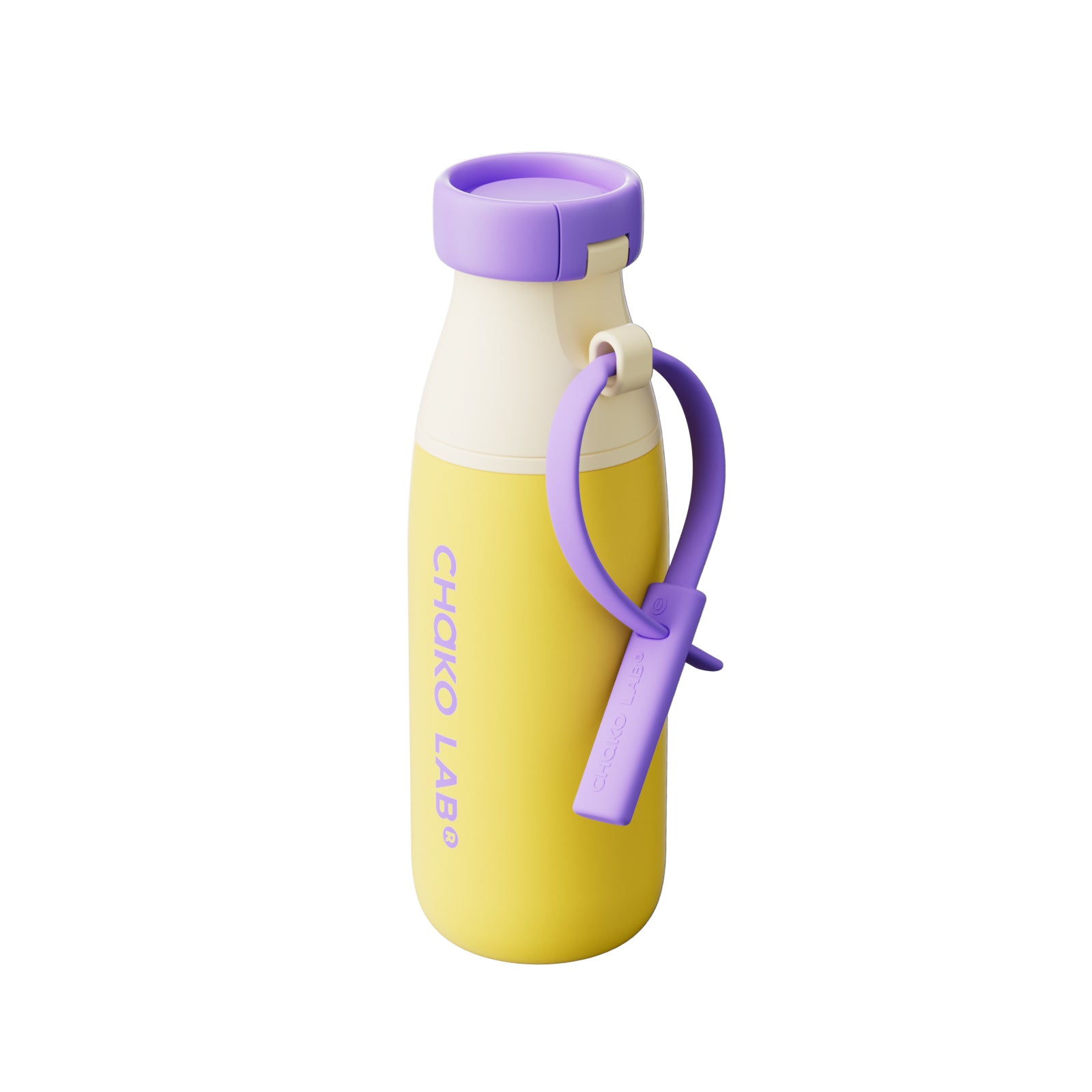 Chako Lab Milk Mate termos boca 520ml, žuto ljubičasta, zamjenjiva ručka