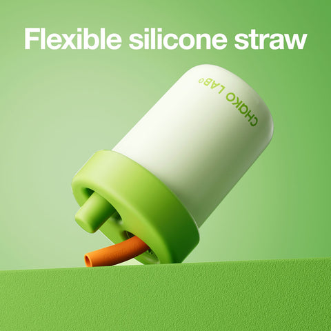 Chako Lab Bobo termos šalica i posuda 485ml, zelena, fleksibilna silikonska slamka