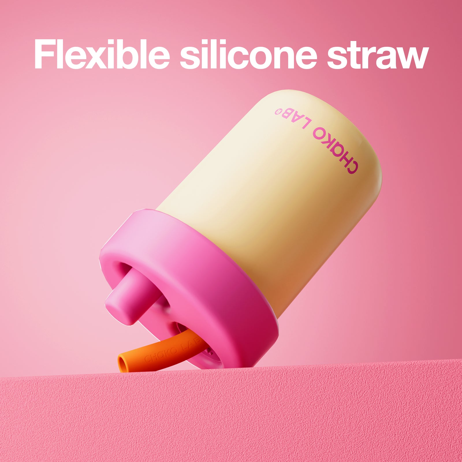 Chako Lab Bobo termos šalica i posuda 485ml, žuta, fleksibilna silikonska slamka