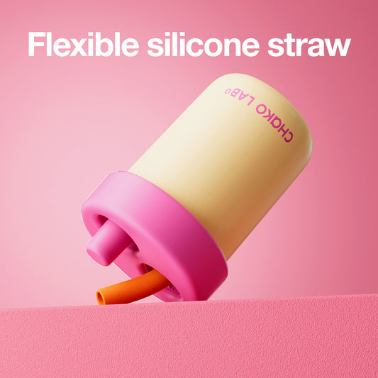 Chako Lab Bobo termos šalica i posuda 485ml, žuta, fleksibilna silikonska slamka