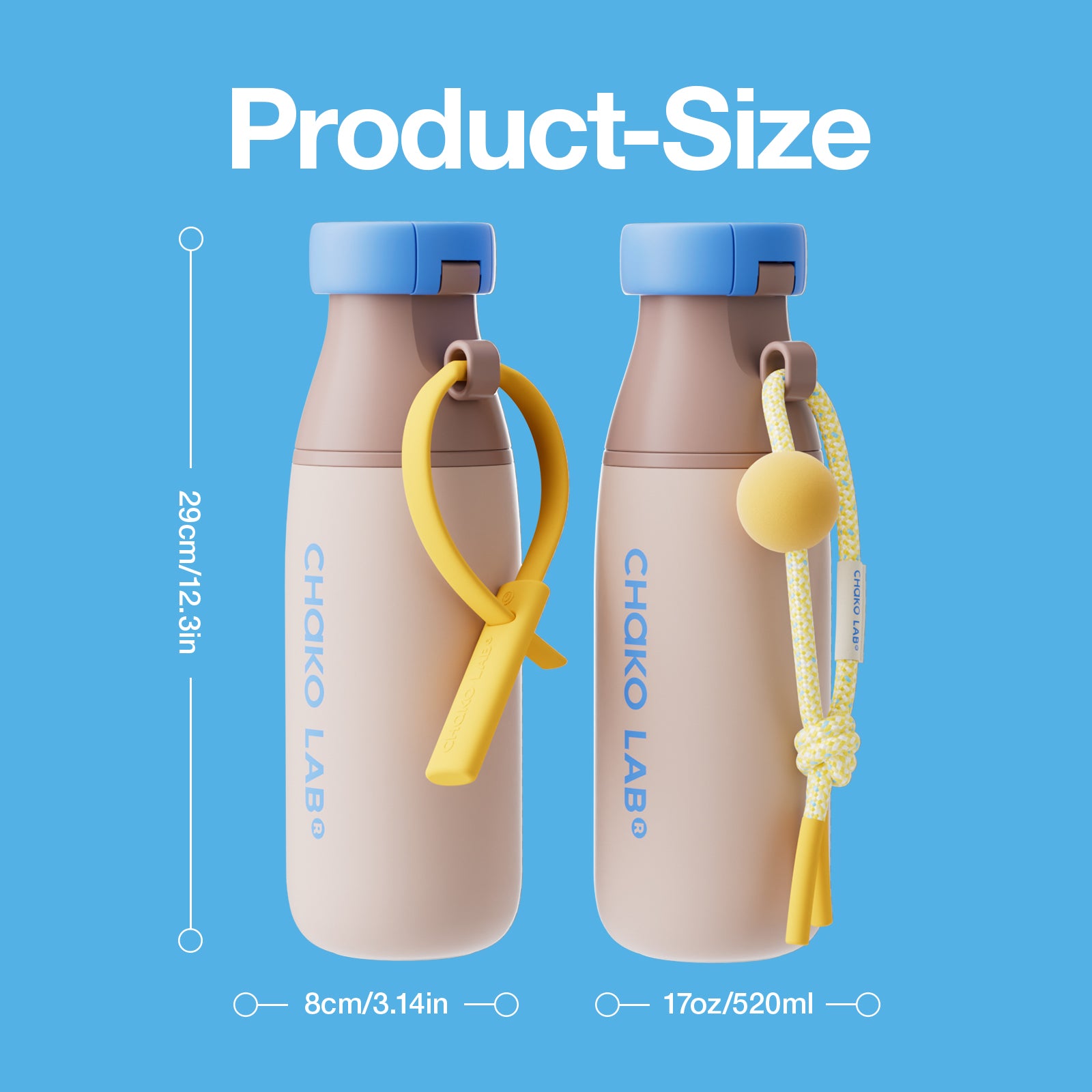 Chako Lab Milk Mate boca 520ml, krem smeđa, visina 29 cm