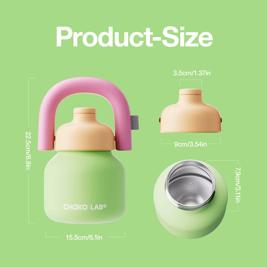 Chako Lab LinLin termos boca 1L, zelena, dimenzije: 22,5 × 15,5 cm, otvor 7,9 cm