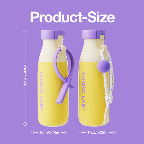 Chako Lab Milk Mate boca 520ml, žuto ljubičasta, visina 29 cm