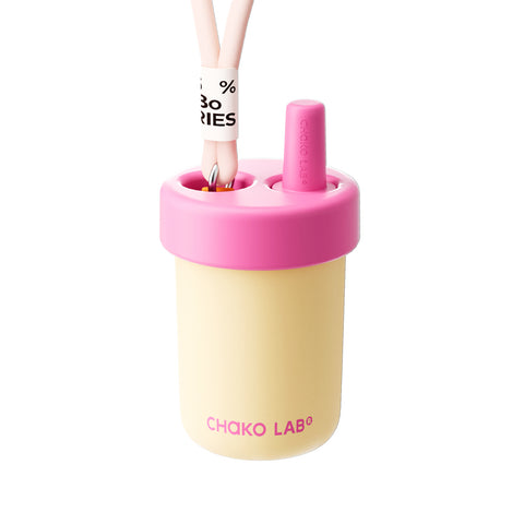 Chako Lab Bobo termos šalica i posuda 485ml, žuta, silikonska slamka i poklopac 