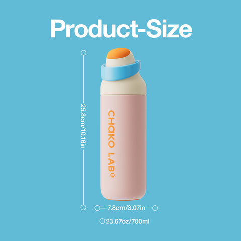 Chako Lab KaDa termos boca 700ml, ružičasta, visina 25,8 cm
