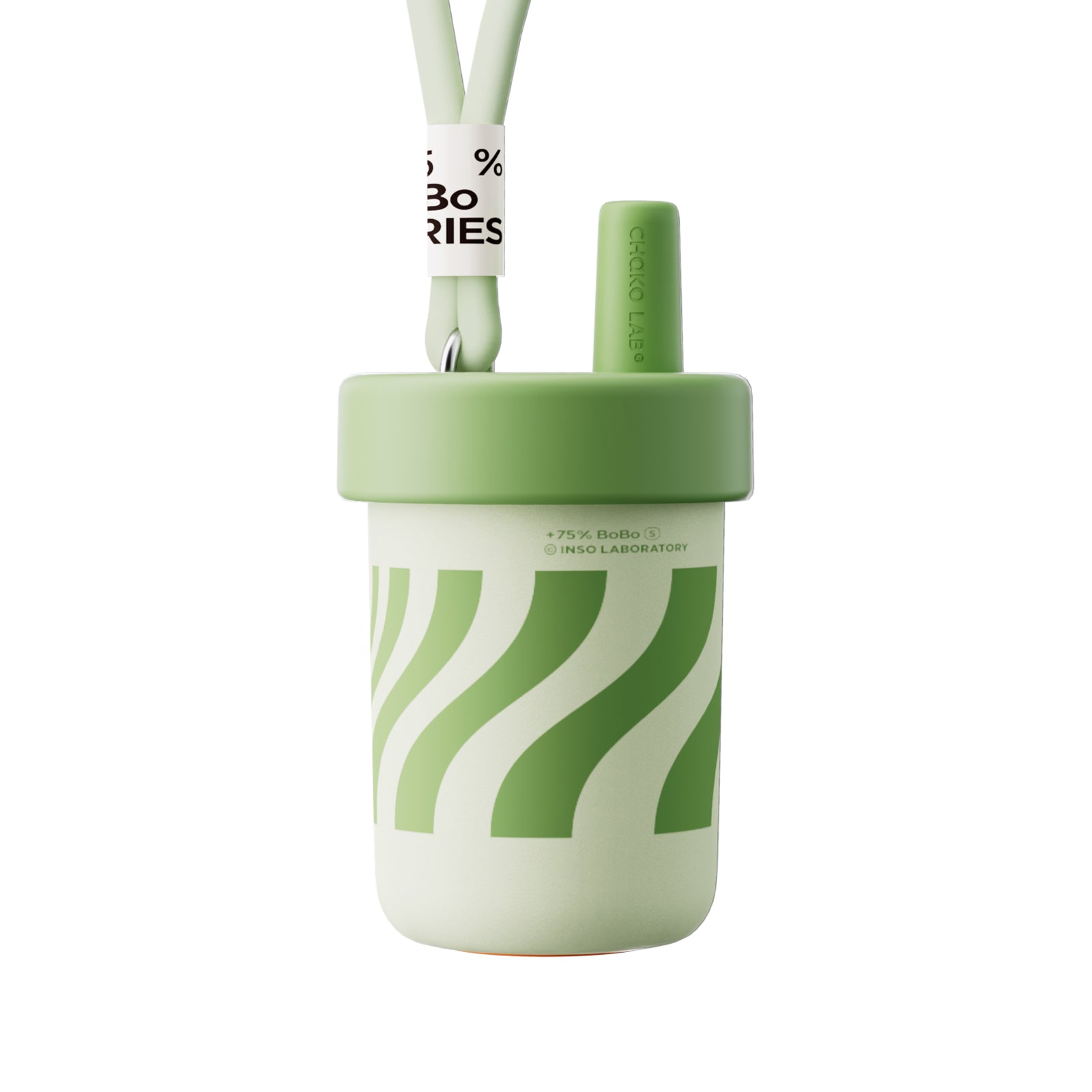 Chako Lab Bobo termos šalica i posuda 485ml, zelena, sa zelenim pamučnim remenom