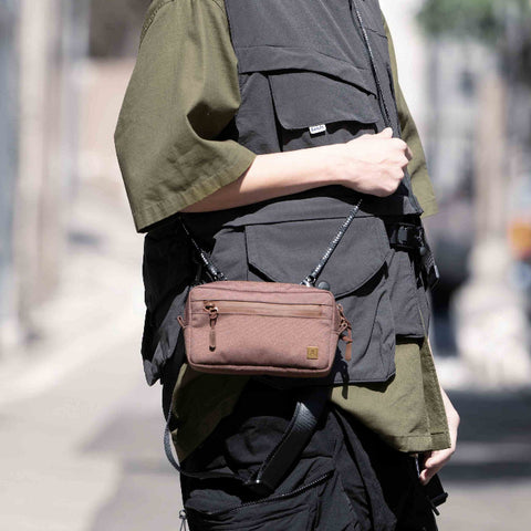 MORAL BAGS Napier torbica novčanik, ljubičasto smeđa, crossbody nošenje