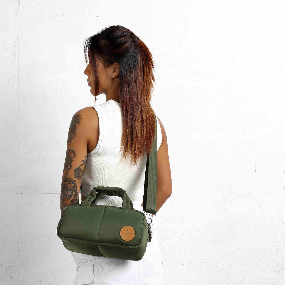 MORAL BAGS Chapel Sudoku torba, zelena, nošenje cross-body s odvojivom narаmenicom od recikliranog najlona