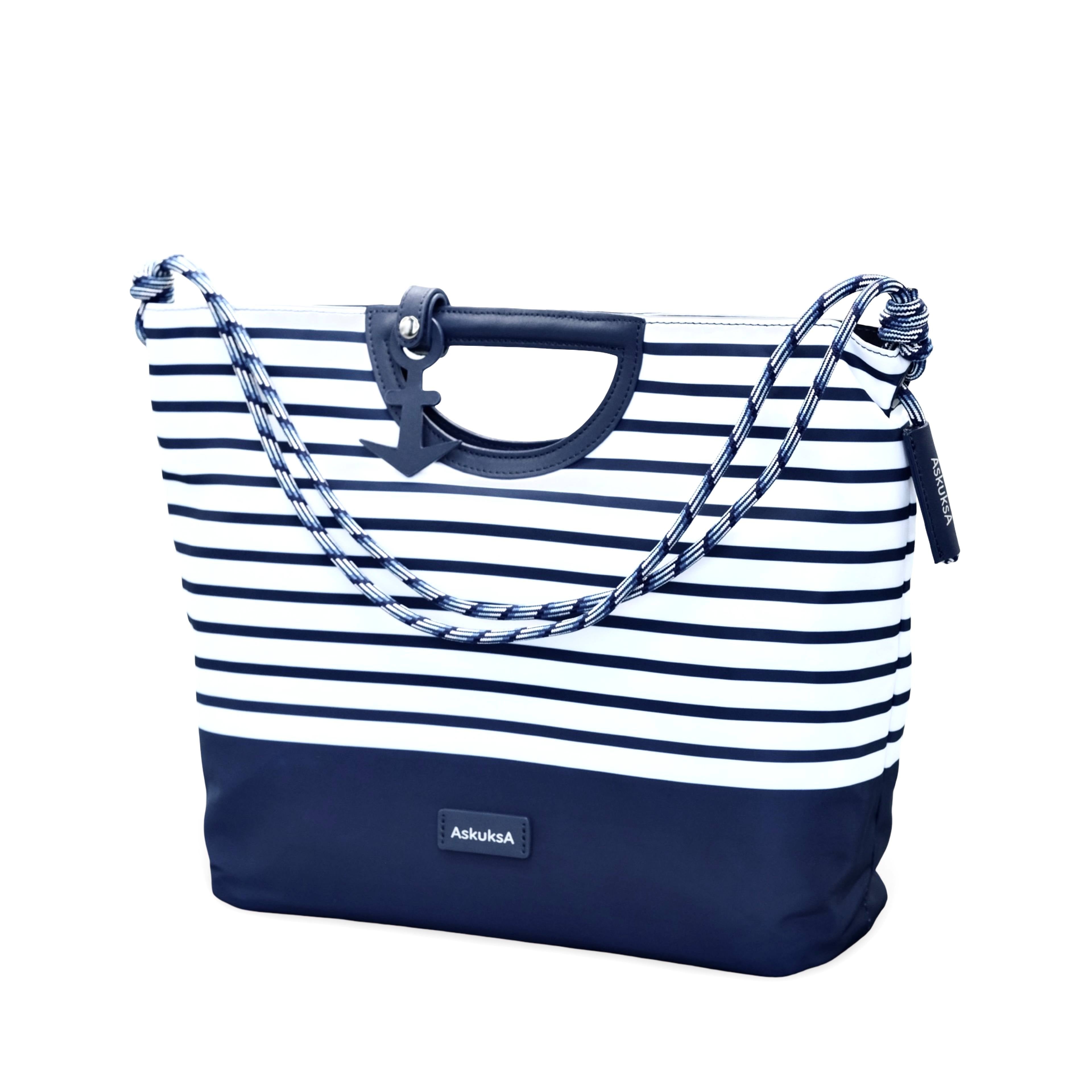 AskuksA Z for Zip to Go torba velika, mornarski uzorak, izrezana ručka, odvojiva naramenica