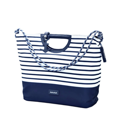 AskuksA Z for Zip to Go torba velika, mornarski uzorak, izrezana ručka, odvojiva naramenica