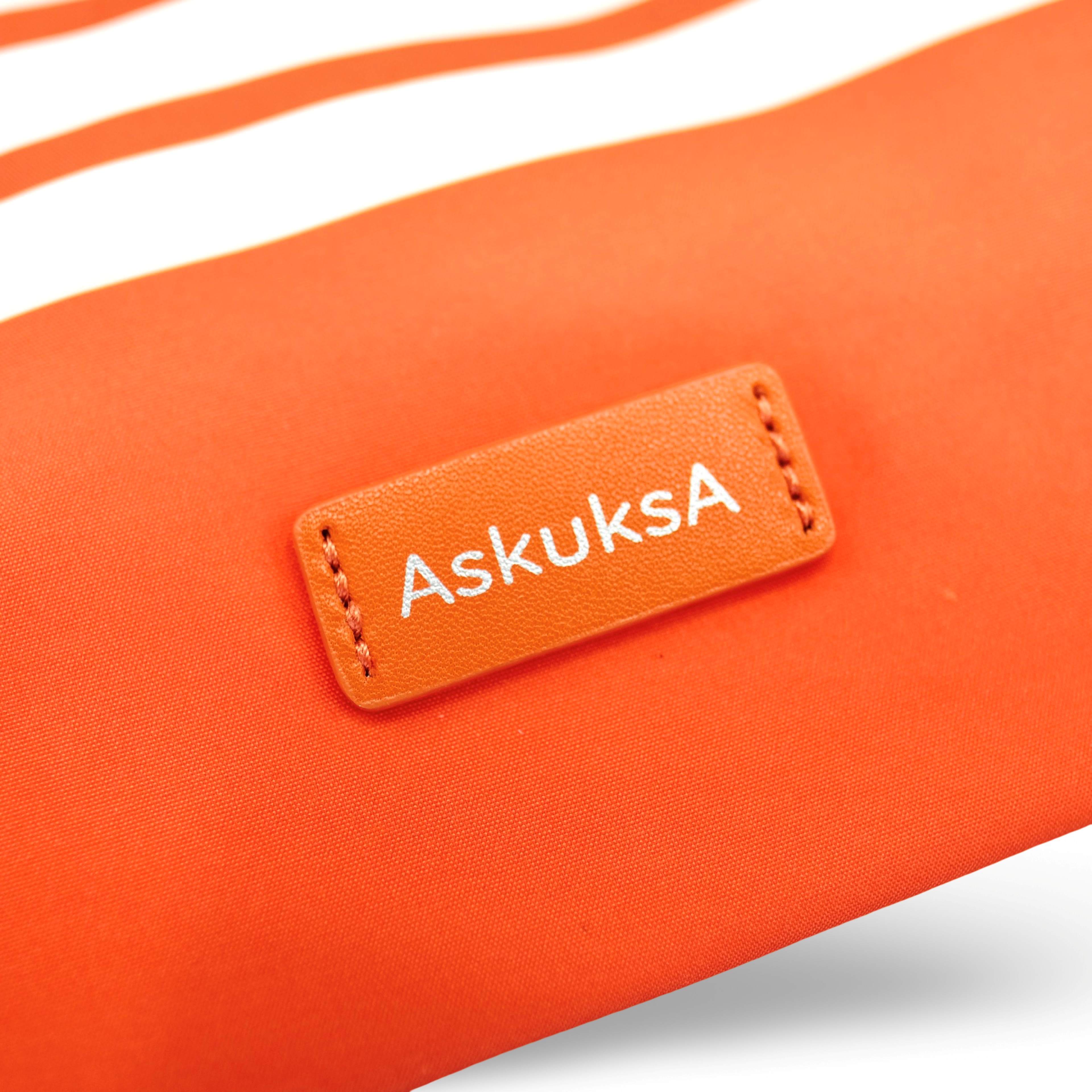 AskuksA Z for Zip to Go logo detalj, reciklirana koža narančasta, ručna izrada