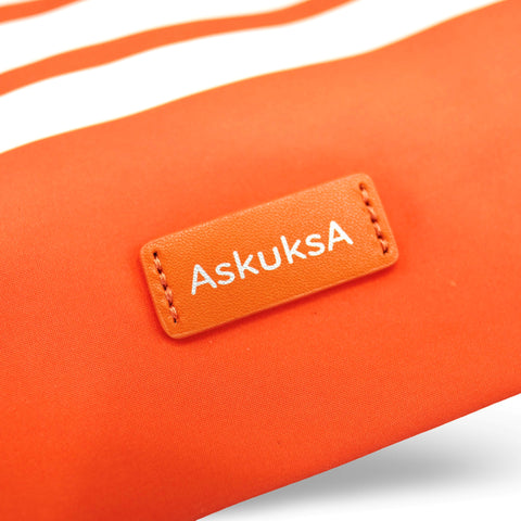 AskuksA Z for Zip to Go logo detalj, reciklirana koža narančasta, ručna izrada