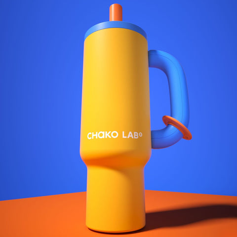Chako Lab BaWang termos šalica 1.1L, žuta, visoka 31,3 cm kapacitet 1100ml