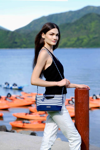 AskuksA Z for Zip to Go torba mala, mornarsko plavi uzorak, crossbody torba za ljeto