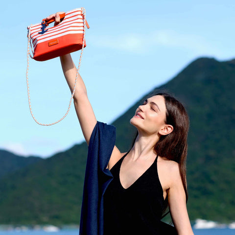AskuksA Z for Zip to Go torba narančasta mala, nautički stil, crossbody torba za ljeto