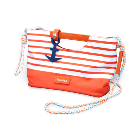 AskuksA Z for Zip to Go torba narančasta mala, prugasti uzorak, sidro, reciklirani materijal