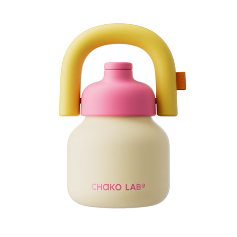 Chako Lab LinLin termos boca 1L, žuta, ružičasti poklopac i žuta plastična ručka