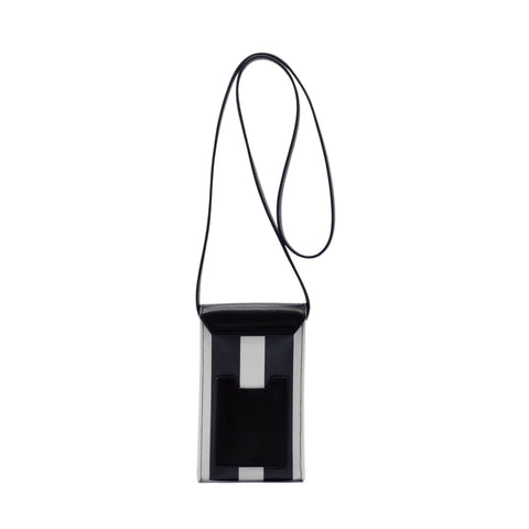 AskuksA R for Rectangle torbica za mobitel, crno-bijela, utor za karticu, podesivi kožni remen
