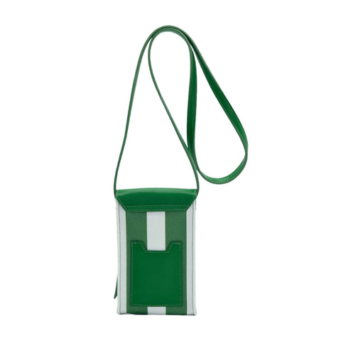 AskuksA R for Rectangle torbica za mobitel, zeleno-bijela, utor za karticu, podesivi kožni remen