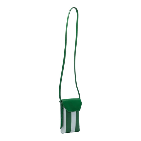 AskuksA R for Rectangle torbica za mobitel, zeleno-bijela, tanak profil, pamučno platno s TPU premazom